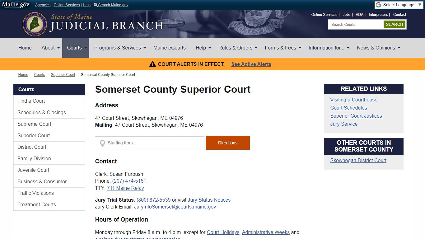 Somerset County Superior Court: State of Maine Judicial Branch