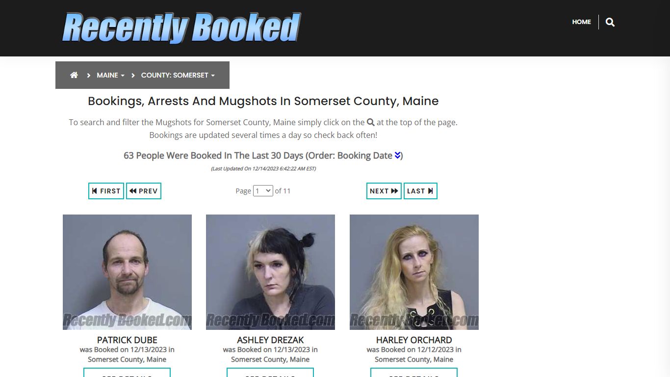 Recent bookings, Arrests, Mugshots in Somerset County, Maine